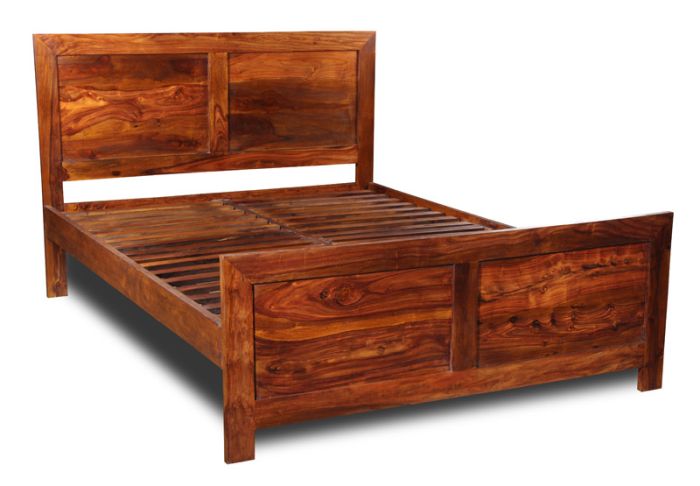 Cube Sheesham - 5ft Bed (King Size) - In Stock-Honey