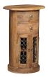 Jali Sheesham Drum Cabinet - Natural