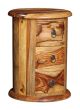 Jali Sheesham - 3 Drawer Drum-Light