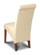 Cream Leather Rollback Dining Chair