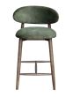 Scandi Green Velvet Bar Stool - Dark Leg - Last One Remaining