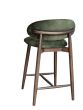 Scandi Green Velvet Bar Stool - Dark Leg - Last One Remaining