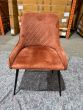 Ex Display Henley Velvet Dining Chair - Orange Rust - Last One Available (T561)