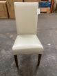 Ex Display Cream Barcelona Leather Dining Chair - Dark Leg (T554) - One Available
