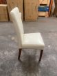 Ex Display Cream Barcelona Leather Dining Chair - Dark Leg (T554) - One Available