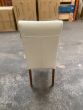 Ex Display Cream Barcelona Leather Dining Chair - Dark Leg (T554) - One Available