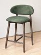 Scandi Green Velvet Bar Stool - Dark Leg - Last One Remaining