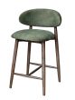 Scandi Green Velvet Bar Stool - Dark Leg - Last One Remaining
