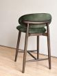 Scandi Green Velvet Bar Stool - Dark Leg - Last One Remaining