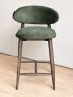 Scandi Green Velvet Bar Stool - Dark Leg - Last One Remaining