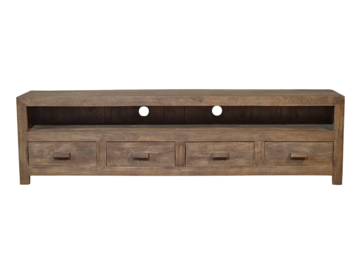 Cuba Mango Natural 200cm 4 Drawer TV Unit - Due 31st August