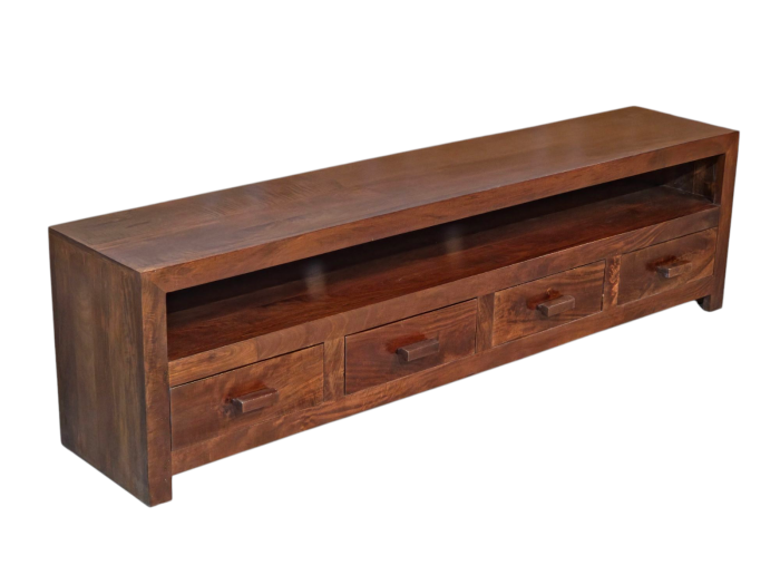 Cuba Mango Wood Honey 200cm 4 Drawer TV Unit - Due 17th August