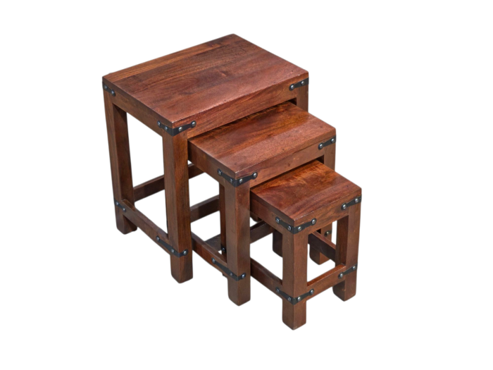 Jali Mango - Honey - Nest of Tables - In Stock
