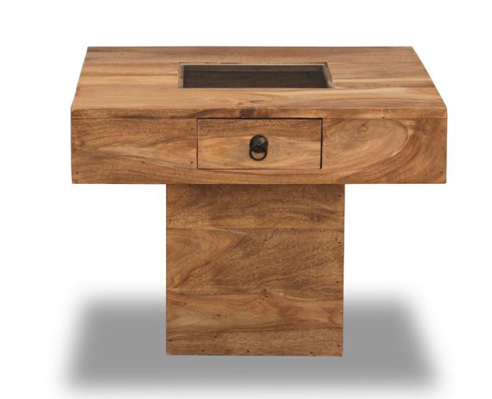 Jali Mango Wood Natural 60cm Pebble Coffee Table - In Stock