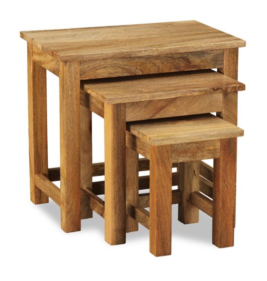 Light Mango Wood Nest of Tables