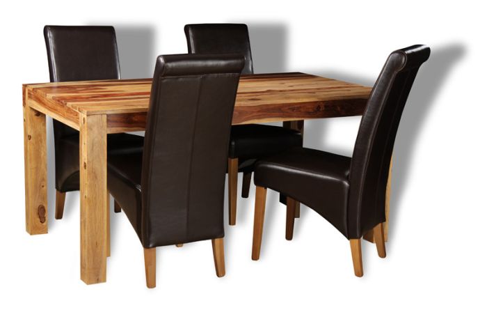 Cube Light Dining Table & 4 Rollback Chairs