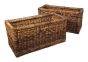 Set of 2 Bookcase Rattan Baskets