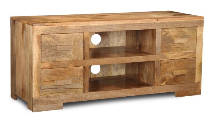 Light Mango Wood Media Unit