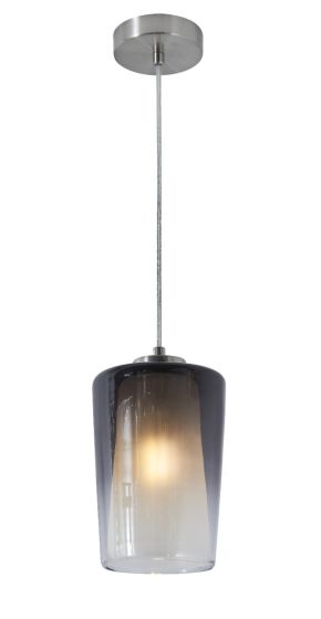 Smoke Frosted Glass and Nickel Floor Lamp