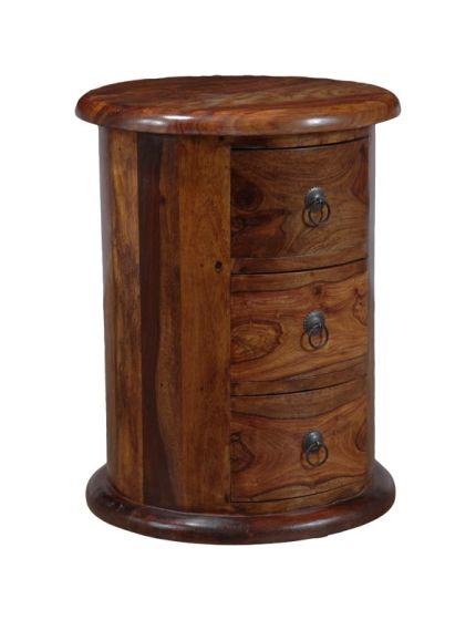 Jali Mango - Honey 3 Drawer Drum