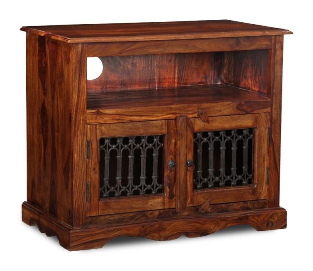 Jali Sheesham - 85cm TV Stand -Honey