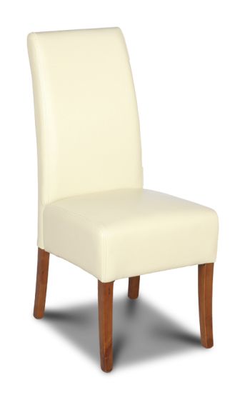 Cream Leather Madrid Dining Chair