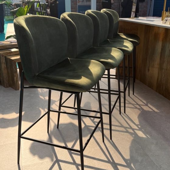 Green Velvet Bar Stool - Due 17th July
