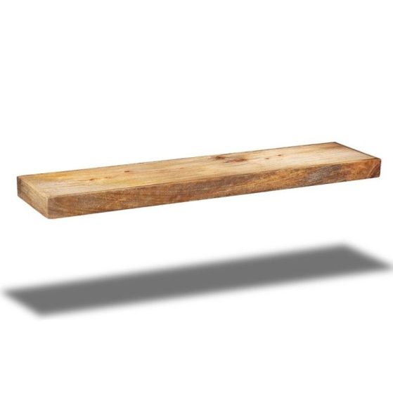 Light Mango Wood Large Floating Shelf