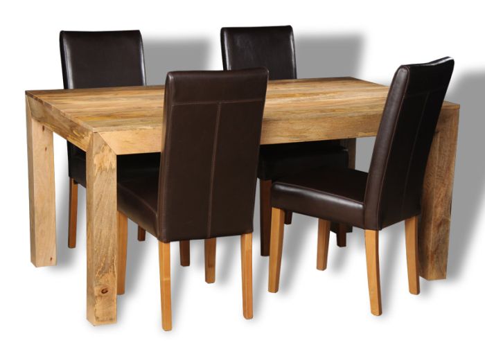 Light Dakota 160cm Dining Table & 4 Barcelona Chairs