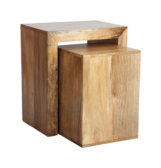 Light Mango Wood Cube Nest