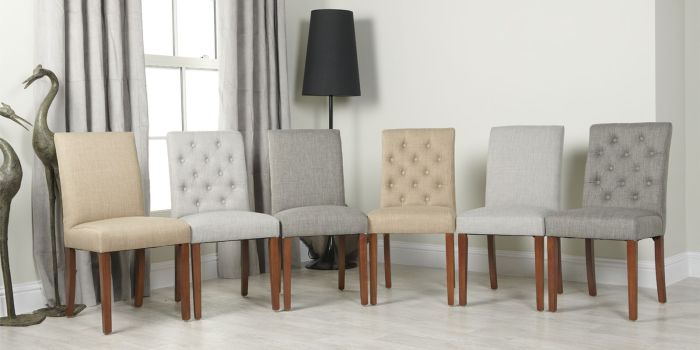 Milan Button Fabric Dining Chair - In Stock 