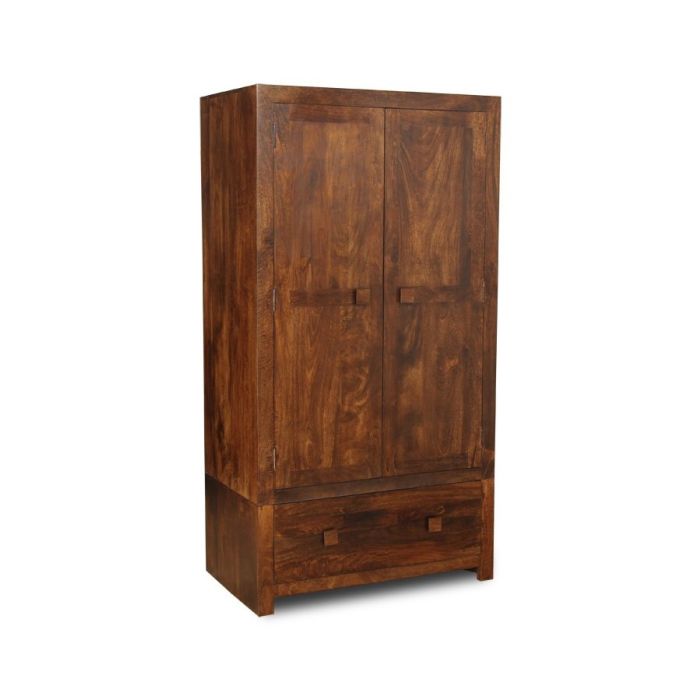 Dark wood double deals wardrobe