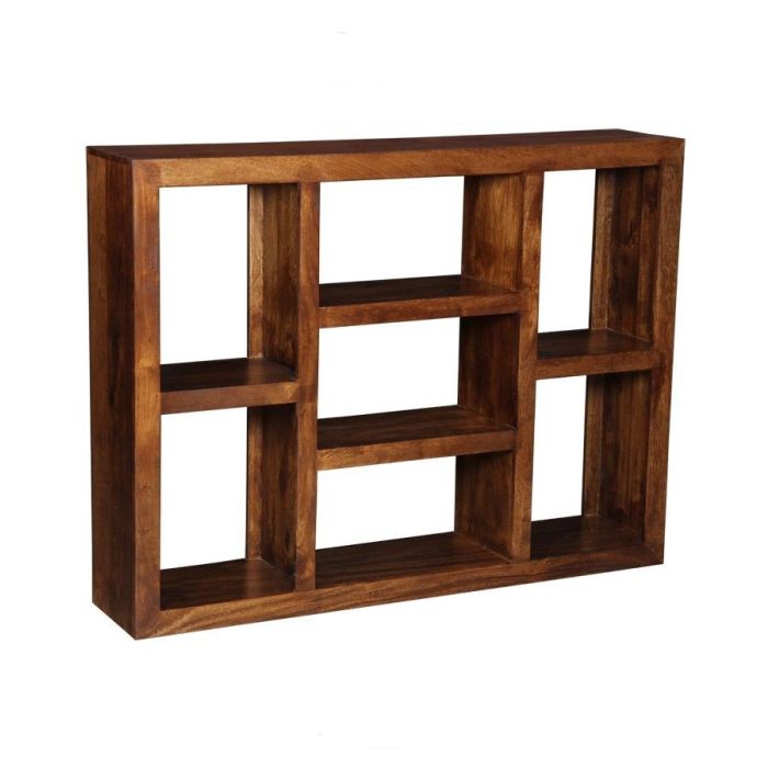 Multi outlet wood shelf
