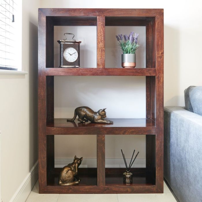 Mango wood top shelving unit