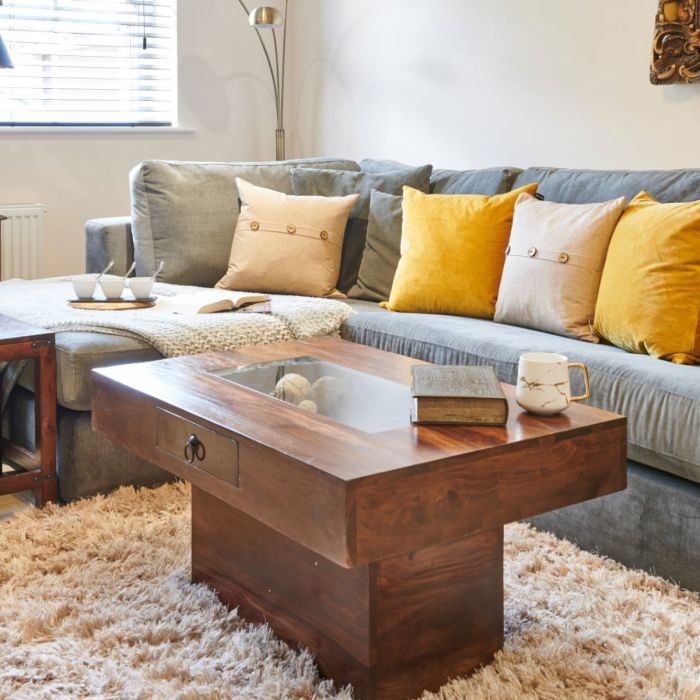 Cushion coffee 2025 table with storage