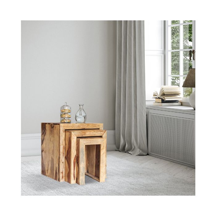 Light wood clearance nest of tables