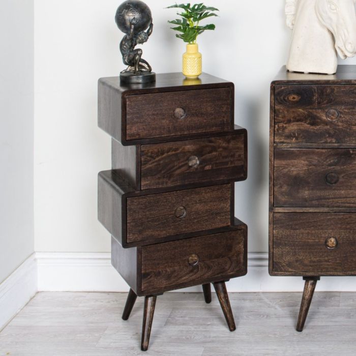Large dark wood sale chest of drawers