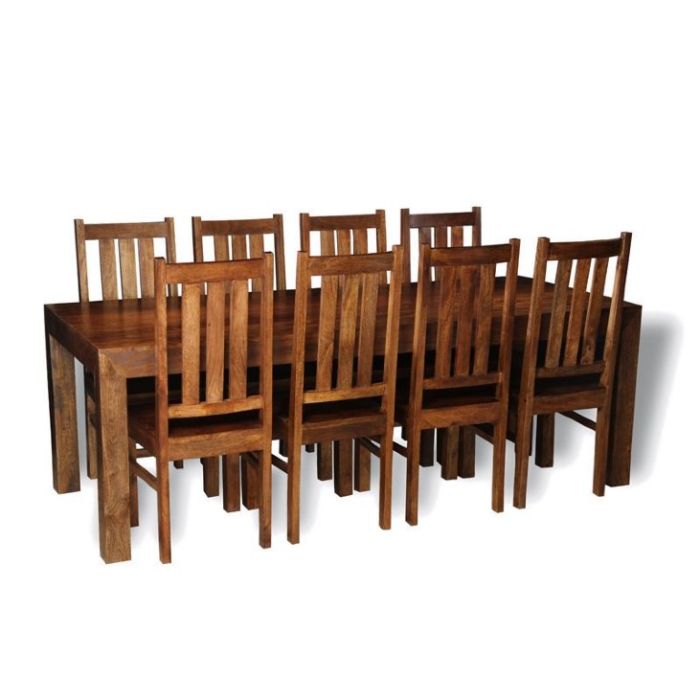 Solid wood dining store table seats 8