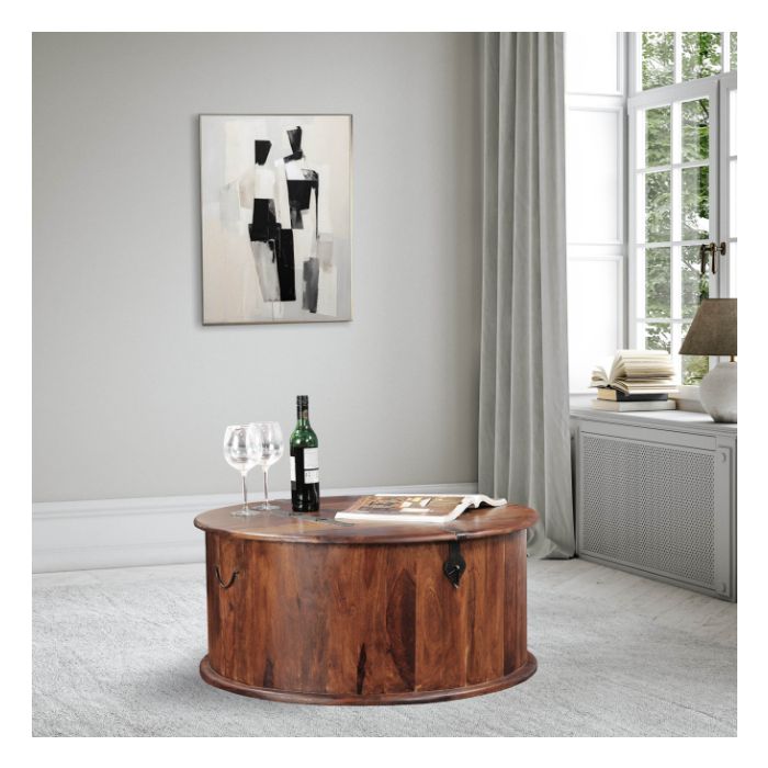 Jali Round Trunk Coffee Table Due 4th May