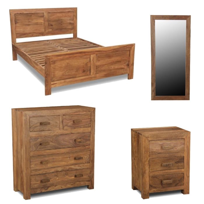 Cuba Natural King Size Bedroom Set 4
