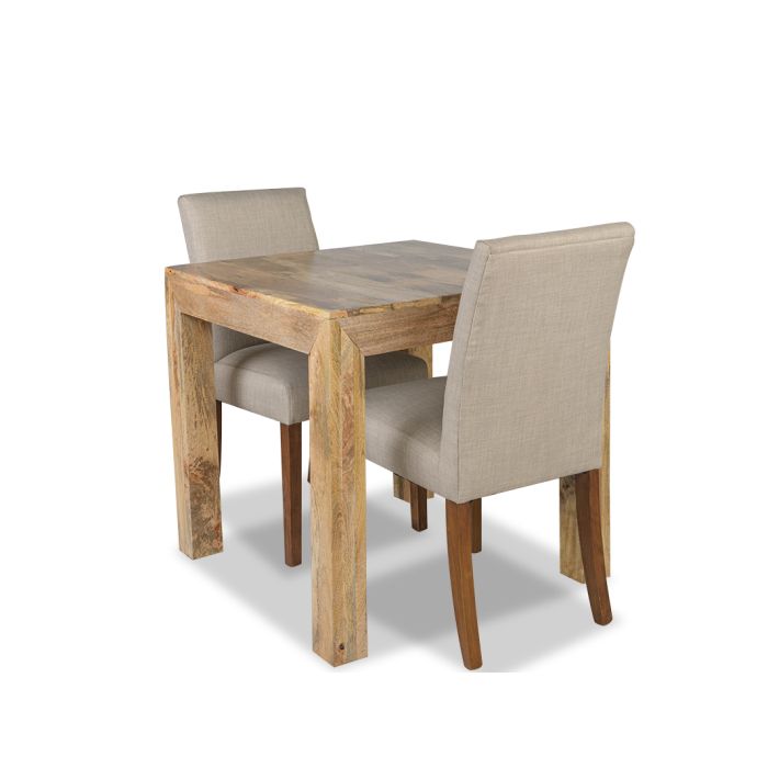 Light Dakota 80cm Dining Table Due 10th April 2 Milan Fabric Chairs 3 Colours In Stock