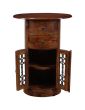 Jali Sheesham Drum Cabinet - Honey