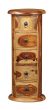 Jali Sheesham - 32cm 5 Drawer Slim Drum - Light - In Stock