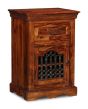 Jali Sheesham - Cabinet with Drawer - Honey- Last One Remaining