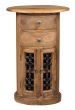 Jali Sheesham Drum Cabinet - Natural