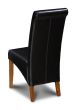 Black Leather Rollback Dining Chair