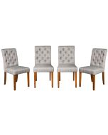 Set of 4 Milan Button Fabric Chairs