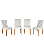 Set of 4 Milan Button Fabric Chairs