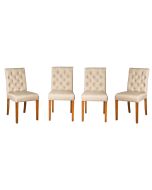 Set of 4 Milan Button Fabric Chairs