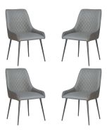 Set of 4 Henley Faux Leather Dining Chairs - In Stock